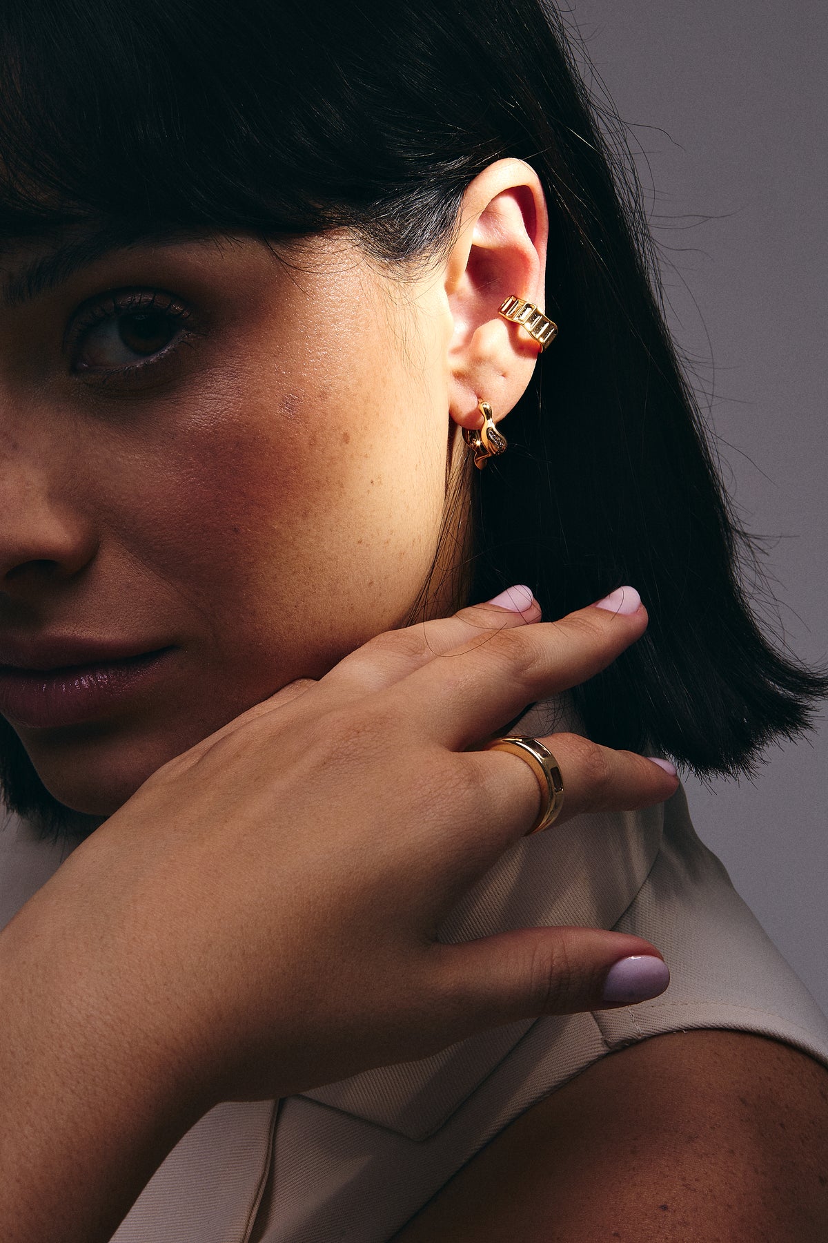 Brinco Cora + Earcuff - Encanto